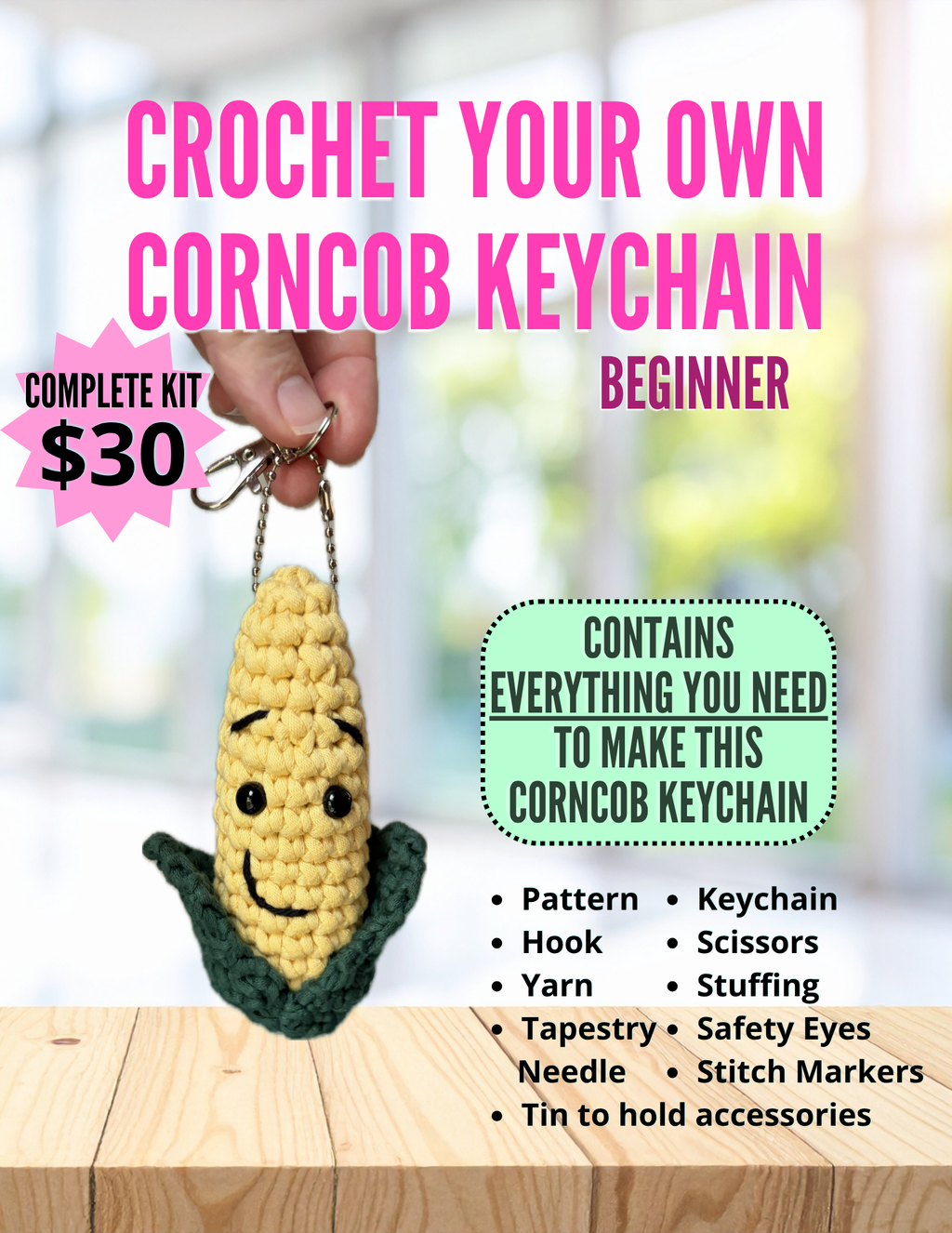 Crochet Your Own - Corncob Keychain