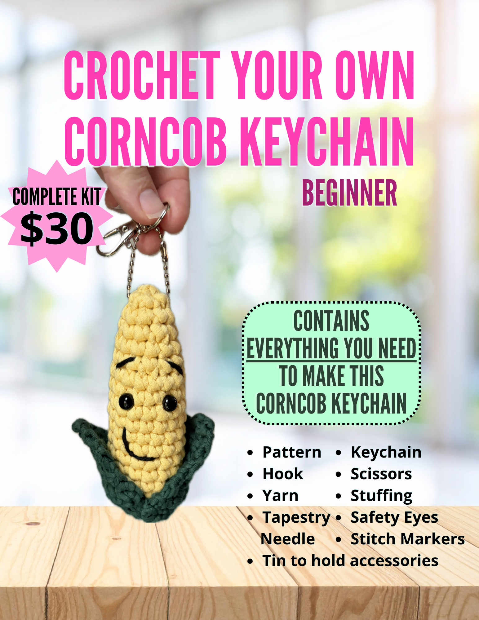 Crochet Your Own - Corncob Keychain